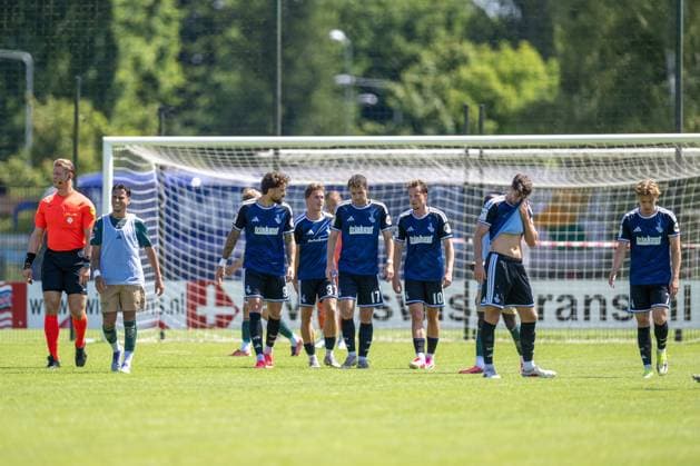 SWOLGEN , 12-07-2026 , Sportpark Kerkebos , pre season 2026 2027 , Dutch Keukenkampioen divisie , football , friendly match between Top Oss and - MSV Duisburg , picture shows team MSV Duisburg celebrates the 0-1 Top Oss - MSV Duisburg (friendly)  x204993901x Copyright: