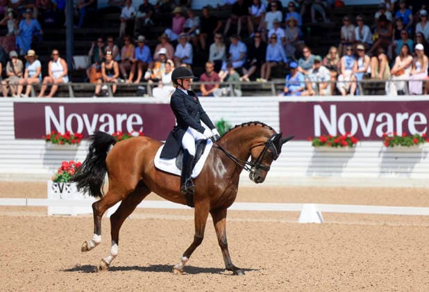 FALSTERBO, SVERIGE 20260712 Anna Zibrandtsen fran Danmark rider hästen Quel Filou under söndagens FEI Grand Prix Kür under Falsterbo horse show. FALSTERBO SVERIGE x10600x *** FALSTERBO, SWEDEN 20260712 Anna Zibrandtsen from Denmark rides the horse Quel Filou during Sunday’s FEI Grand Prix Kür at the Falsterbo Horse Show FALSTERBO SWEDEN x10600x  Copyright: xAndreasxHillergren TTx FALSTERBO HORSE SHOW 2026
