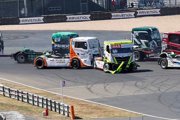 Jonathan Andre (FRA) MAN (66), Lion Truck Racingund Stefan Kursch (GER) MAN (33), Kursch Kurtscheid Racing , Deutschland, Motorsport, Int. Shell ADAC Truck Grand Prix, Goodyear ETRC FIA European Truck Racing Championship, Quali, 2026, 12.07.2026, Nürburg Nürburgring Deutschland *** Jonathan Andre FRA MAN 66, Lion Truck Racing, and Stefan Kursch GER MAN 33, Kursch Kurtscheid Racing, Germany, Motorsports, Int Shell ADAC Truck Grand Prix, Goodyear ETRC FIA European Truck Racing Championship, Qualifying, 2026, July 12, 2026, Nürburg, Nürburgring, Germany Copyright: xGrantxHubbsx