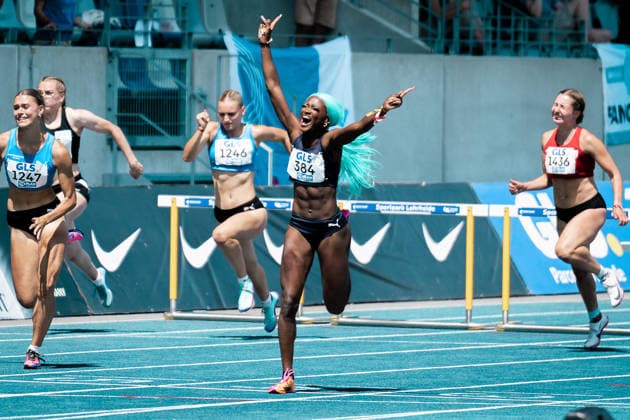 Ndasi Daryl (Munich Athletics, 384, 100m Huerden Frauen), GER, Leichtathletik, Athletics, Deutsche Meisterschaften U16 U20, Wattenscheid, 12.07.2026, GER, Leichtathletik, Athletics, Deutsche Meisterschaften U16 U20, Wattenscheid, 12.07.2026 Wattenscheid *** Ndasi Daryl Munich Athletics, 384, Women s 100m Hurdles, GER, Track and Field, Athletics, German U16 and U20 Championships, Wattenscheid, July 12, 2026, GER, Track and Field, Athletics, German U16 and U20 Championships, Wattenscheid, July 12, 2026, Wattenscheid Copyright: xStefanxMayerx EP_SMR