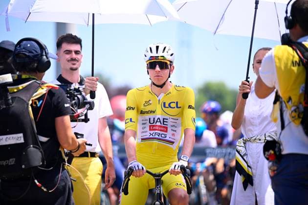 Tour de France 2026 Stage 9 USSEL, FRANCE - JULY 12 : Pogacar Tadej (SLO) of UAE Team Emirates - XRG during stage 9 of the 113rd edition of Tour de France an UCI World Tour 2.UWT cycling road race stage for Men Elite of 185 km with start in Malemort and finish in Ussel on July 12, 2026 in Ussel, France, 12 07 2026 Ussel France  Copyright: xTomasxSiskx