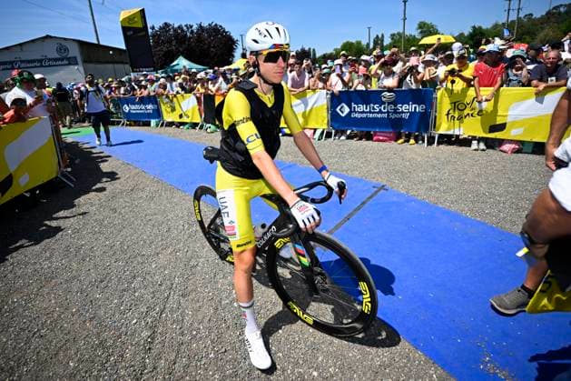Tour de France 2026 Stage 9 USSEL, FRANCE - JULY 12 : Pogacar Tadej (SLO) of UAE Team Emirates - XRG during stage 9 of the 113rd edition of Tour de France an UCI World Tour 2.UWT cycling road race stage for Men Elite of 185 km with start in Malemort and finish in Ussel on July 12, 2026 in Ussel, France, 12 07 2026 Ussel France  Copyright: xTomasxSiskx