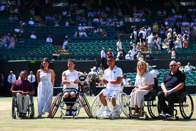 Tokito Oda celebrates victory in the Gentlemen s Wheelchair Singles Final against Alfie Hewett Wimbledon Tennis Championships, Day 14, The All England Lawn Tennis and Croquet Club, London, UK - 12 Jul 2026London The All England Lawn Tennis and United Kingdom  Copyright: xJamesxMarsh Shutterstockx 16981035y