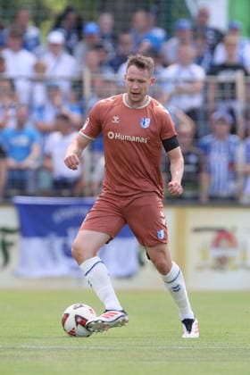 12.07.2026, xtgx, Fussball Testspiel, BSG Chemie Leipzig - 1. FC Magdeburg emspor, v.l. Paul Jaeckel (Magdeburg, 6) (DFL DFB REGULATIONS PROHIBIT ANY USE OF PHOTOGRAPHS as IMAGE SEQUENCES and or QUASI-VIDEO) Leipzig *** July 12, 2026, xtgx, soccer exhibition match, BSG Chemie Leipzig vs. FC Magdeburg emspor, from left: Paul Jaeckel (Magdeburg), 6 DFL DFB REGULATIONS PROHIBIT ANY USE OF PHOTOGRAPHS as IMAGE SEQUENCES and or QUASI-VIDEO Leipzig