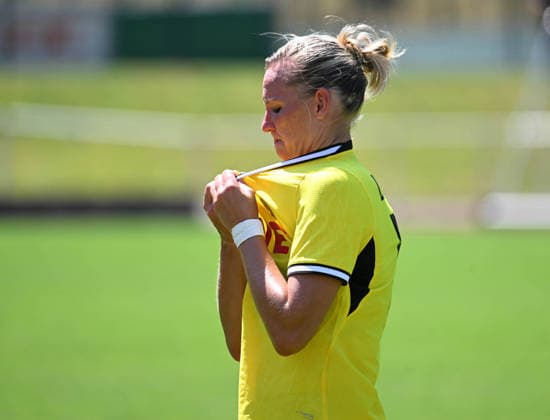 12.07.2026, xophax, Fussball ,2. Frauen-Bundesliga , Frauenfussball. Bourussia Dortmund. Testspiel in der Sportschule Hennef Borussia Dortmund gegen Eintracht Frankfurt II. Alexandra Popp ( Bor. Dortmund ) Koeln *** July 12, 2026, xophax, Soccer, Women s Bundesliga 2, Women s Soccer: Borussia Dortmund Friendly Match at the Hennef Sports School—Borussia Dortmund vs. Eintracht Frankfurt II—Alexandra Popp, Borussia Dortmund, Cologne