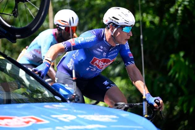 Tour de France 2026 Stage 9 USSEL, FRANCE - JULY 12 : Philipsen Jasper (BEL) of Alpecin - Premier Tech during stage 9 of the 113rd edition of Tour de France an UCI World Tour 2.UWT cycling road race stage for Men Elite of 185 km with start in Malemort and finish in Ussel on July 12, 2026 in Ussel, France, 12 07 2026 ( Motordriver Kurt Vandenborre - Ussel France  Copyright: xTomasxSiskx