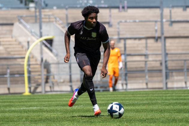 12.07.2026, xhfmx, Fussball Testspiel, FSV Frankfurt - RW Walldorf Uche Obiogumu (FSV Frankfurt) (DFL DFB REGULATIONS PROHIBIT ANY USE OF PHOTOGRAPHS as IMAGE SEQUENCES and or QUASI-VIDEO) *** July 12, 2026, xhfmx, Soccer Friendly Match, FSV Frankfurt vs. RW Walldorf, Uche Obiogumu, FSV Frankfurt, DFL, DFB. REGULATIONS PROHIBIT ANY USE OF PHOTOGRAPHS AS IMAGE SEQUENCES AND OR QUASI-VIDEO