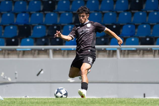 12.07.2026, xhfmx, Fussball Testspiel, FSV Frankfurt - RW Walldorf Elias Breir (19, FSV Frankfurt) (DFL DFB REGULATIONS PROHIBIT ANY USE OF PHOTOGRAPHS as IMAGE SEQUENCES and or QUASI-VIDEO) *** July 12, 2026, xhfmx, Soccer Friendly Match, FSV Frankfurt vs. RW Walldorf, Elias Breir, 19, FSV Frankfurt. DFL and DFB regulations prohibit any use of photographs as image sequences and or quasi-video.
