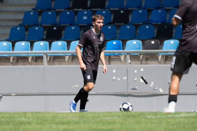 12.07.2026, xhfmx, Fussball Testspiel, FSV Frankfurt - RW Walldorf Christoph Ehlich (3, FSV Frankfurt) (DFL DFB REGULATIONS PROHIBIT ANY USE OF PHOTOGRAPHS as IMAGE SEQUENCES and or QUASI-VIDEO) *** July 12, 2026, xhfmx, Soccer Friendly Match, FSV Frankfurt vs. RW Walldorf, Christoph Ehlich 3, FSV Frankfurt. DFL and DFB regulations prohibit any use of photographs as image sequences and or quasi-video.