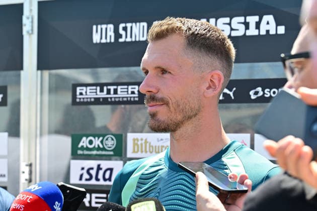 12.07.2026; Moenchengladbach; Fussball, Herren, Saison 2026 2027, Trainingsauftakt Borussia Moenchengladbach Torwart Daniel Batz (Gladbach) DFL regulations prohibit any use of photographs as image sequences and or quasi-video. ista-Borussia-Park NRW Deutschland *** July 12, 2026, Mönchengladbach Soccer, Men s, 2026–2027 Season, Start of Training: Borussia Mönchengladbach Goalkeeper Daniel Batz, Gladbach. DFL regulations prohibit any use of photographs as image sequences and or quasi-video content at Borussia Park, NRW, Germany
