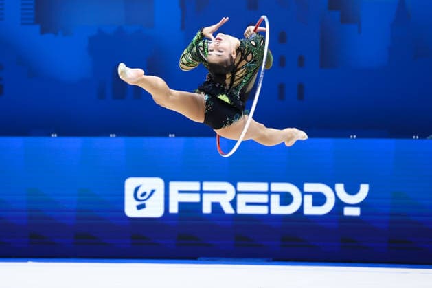 IPA86628126 - Raffaeli Sofia (ITA) took first place in the Hop Final at the FIG Rhythmic gymnastics, Rhythmische Sportgymnastik, RSG World Cup, held at the Unipol Forum, Milan (Italy) on July 12, 2026, during the Rhythmic Gymnastics – FIG World Cup 2026, Gymnastics in Assago (MI), Italy, July 12, 2026  Copyright: xValerioxOrigo IPAxSportx xx 86628126