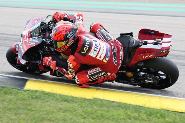 Hohenstein-Ernstthal, 12.07.26: Motorrad Grand Prix Deutschland 2026, Sachsenring. Marc Marquez (ESP) vom Ducati Lenovo Team faehrt auf der Strecke und gewinnt das Rennen. Motorrad Grand Prix Germany 2025 *** Hohenstein Ernstthal, July 12, 2026: 2026 German Motorcycle Grand Prix, Sachsenring. Marc Marquez (ESP) of the Ducati Lenovo Team races on the track and wins the 2025 German Motorcycle Grand Prix.