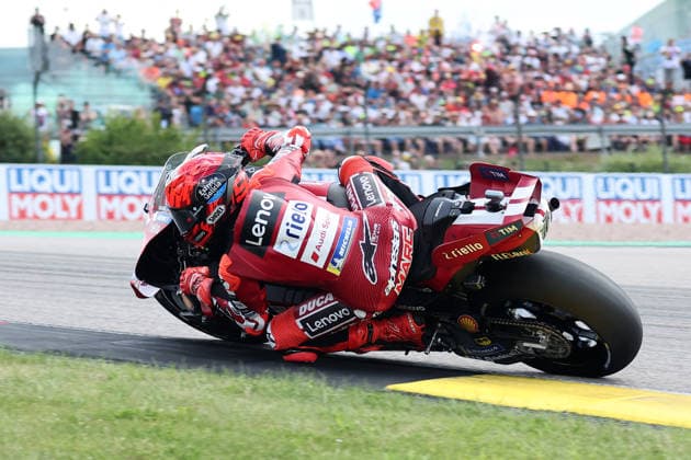 Hohenstein-Ernstthal, 12.07.26: Motorrad Grand Prix Deutschland 2026, Sachsenring. Marc Marquez (ESP) vom Ducati Lenovo Team faehrt auf der Strecke und gewinnt das Rennen. Motorrad Grand Prix Germany 2025 *** Hohenstein Ernstthal, July 12, 2026: 2026 German Motorcycle Grand Prix, Sachsenring. Marc Marquez (ESP) of the Ducati Lenovo Team races on the track and wins the 2025 German Motorcycle Grand Prix.