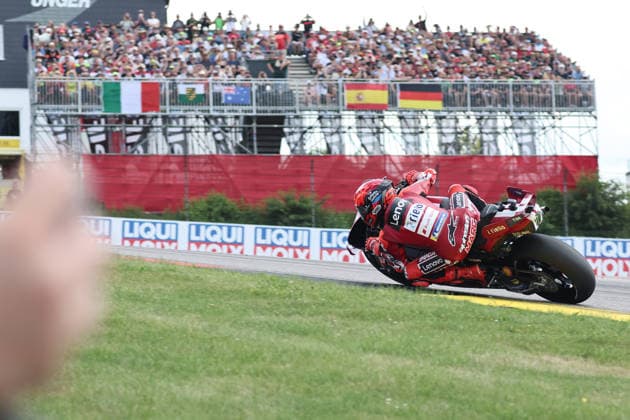 Hohenstein-Ernstthal, 12.07.26: Motorrad Grand Prix Deutschland 2026, Sachsenring. Marc Marquez (ESP) vom Ducati Lenovo Team faehrt auf der Strecke und gewinnt das Rennen. Motorrad Grand Prix Germany 2025 *** Hohenstein Ernstthal, July 12, 2026: 2026 German Motorcycle Grand Prix, Sachsenring. Marc Marquez (ESP) of the Ducati Lenovo Team races on the track and wins the 2025 German Motorcycle Grand Prix.