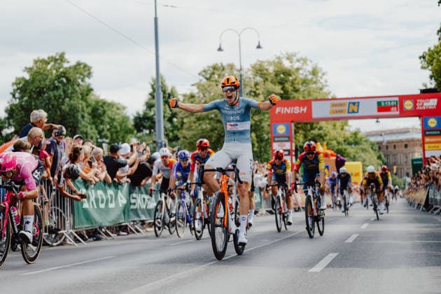 CYCLING - Tour of Austria 2026 LANGENLOIS,AUSTRIA,12.JUL.26 - CYCLING - Tour of Austria, stage 5, Langenlois - Wien. Image shows the rejoicing of Bob Jungels (LUX NETCOMPANY INEOS).  GEPAxpictures xAlexanderxSolc