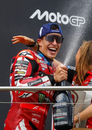 Hermsdorf: Moto GP Sachsenring 2026 on July, 12, 2026, (Photo by Juergen Tap) 93 Marc Marquez (ESP) Ducati Lenovo Team winning the race, Gewinner Hermsdorf Deutschland *** Hermsdorf MotoGP Sachsenring 2026 on July 12, 2026, Photo by Juergen Tap 93: Marc Marquez (ESP) of the Ducati Lenovo Team winning the race, Winner: Hermsdorf, Germany