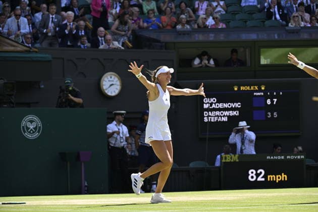 Tennis - Wimbledon 2026 - ITF - The Championships - 12 07 2026 - Tennis - Wimbledon 2026 - ITF - The Championships - 12 07 2026 - Kristina Mladenovic France et Guo Hanyu Chine rempordte le double dames . London  Copyright: xChryslenexCaillaud Psnewzx