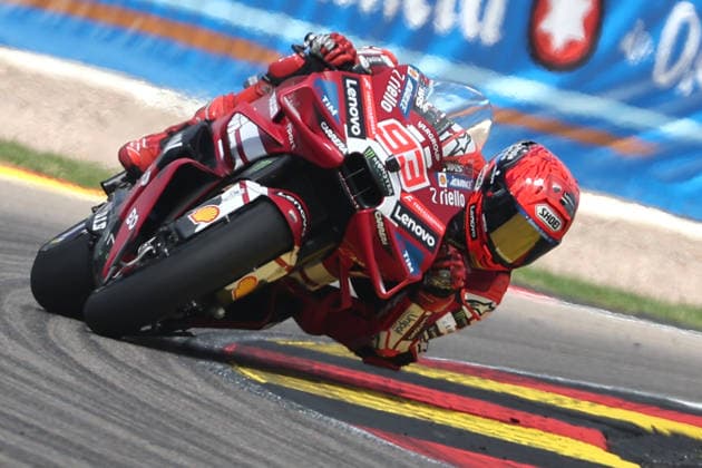 Hohenstein-Ernstthal, 12.07.26: Motorrad Grand Prix Deutschland 2026, Sachsenring. Marc Marquez (ESP) vom Ducati Lenovo Team faehrt auf der Strecke und gewinnt das Rennen. Motorrad Grand Prix Germany 2025 *** Hohenstein Ernstthal, July 12, 2026: 2026 German Motorcycle Grand Prix, Sachsenring. Marc Marquez (ESP) of the Ducati Lenovo Team races on the track and wins the 2025 German Motorcycle Grand Prix.