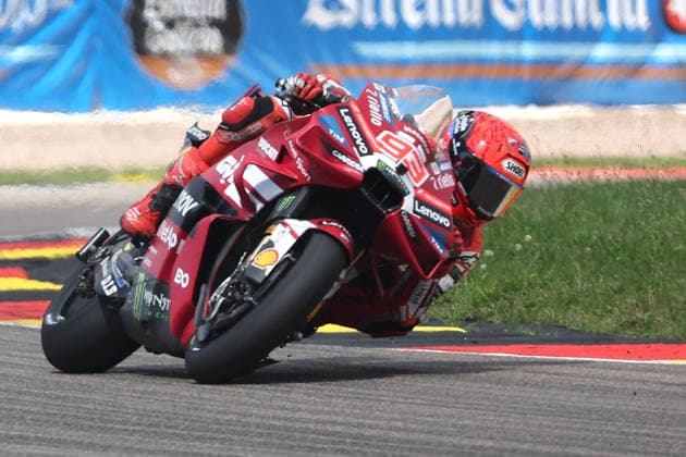 Hohenstein-Ernstthal, 12.07.26: Motorrad Grand Prix Deutschland 2026, Sachsenring. Marc Marquez (ESP) vom Ducati Lenovo Team faehrt auf der Strecke und gewinnt das Rennen. Motorrad Grand Prix Germany 2025 *** Hohenstein Ernstthal, July 12, 2026: 2026 German Motorcycle Grand Prix, Sachsenring. Marc Marquez (ESP) of the Ducati Lenovo Team races on the track and wins the 2025 German Motorcycle Grand Prix.
