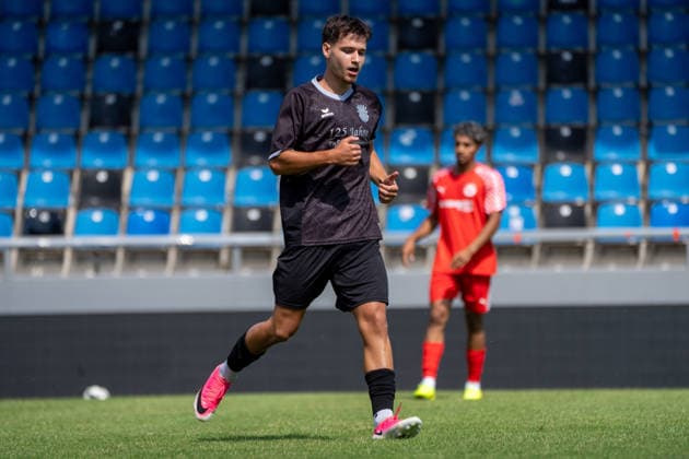 12.07.2026, xhfmx, Fussball Testspiel, FSV Frankfurt - RW Walldorf Leandro Simunic (24, FSV Frankfurt) (DFL DFB REGULATIONS PROHIBIT ANY USE OF PHOTOGRAPHS as IMAGE SEQUENCES and or QUASI-VIDEO) *** July 12, 2026, xhfmx, Soccer Friendly Match, FSV Frankfurt vs. RW Walldorf, Leandro Simunic 24, FSV Frankfurt. DFL and DFB regulations prohibit any use of photographs as image sequences and or quasi-video.
