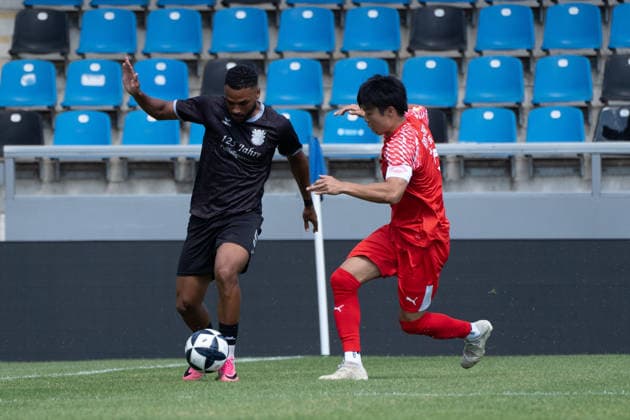 12.07.2026, xhfmx, Fussball Testspiel, FSV Frankfurt - RW Walldorf v.l. Emmanuel McDonald (9, FSV Frankfurt) (DFL DFB REGULATIONS PROHIBIT ANY USE OF PHOTOGRAPHS as IMAGE SEQUENCES and or QUASI-VIDEO) *** July 12, 2026, xhfmx, Soccer Friendly Match, FSV Frankfurt vs. RW Walldorf, Emmanuel McDonald 9, FSV Frankfurt: DFL and DFB regulations prohibit any use of photographs as image sequences and or quasi-video.