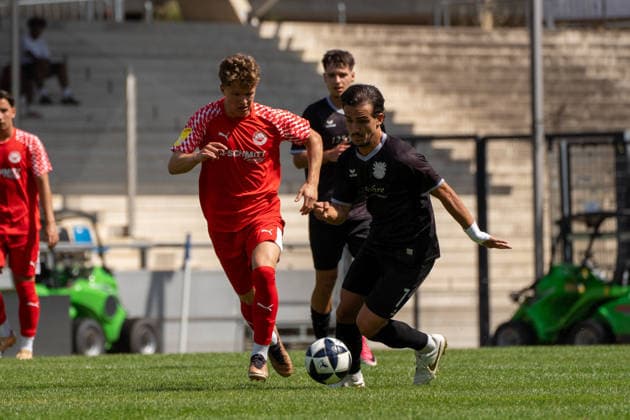 12.07.2026, xhfmx, Fussball Testspiel, FSV Frankfurt - RW Walldorf George Iorga (23, FSV Frankfurt) (DFL DFB REGULATIONS PROHIBIT ANY USE OF PHOTOGRAPHS as IMAGE SEQUENCES and or QUASI-VIDEO) *** July 12, 2026, xhfmx, Soccer Friendly Match, FSV Frankfurt vs. RW Walldorf, George Iorga 23, FSV Frankfurt. DFL and DFB regulations prohibit any use of photographs as image sequences and or quasi-video.