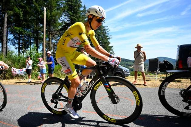 Tour de France 2026 Stage 9 USSEL, FRANCE - JULY 12 : Pogacar Tadej (SLO) of UAE Team Emirates - XRG during stage 9 of the 113rd edition of Tour de France an UCI World Tour 2.UWT cycling road race stage for Men Elite of 185 km with start in Malemort and finish in Ussel on July 12, 2026 in Ussel, France, 12 07 2026 ( Motordriver Kurt Vandenborre - Ussel France  Copyright: xTomasxSiskx