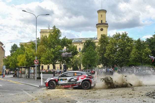 Sport Bilder des Tages Bohemia Rally, the fourth round of the Czech Rally Championship, in Mlada Boleslav, Czech Republic, on July 12, 2026. Pilot Filip Mares and co-driver Radovan Bucha from the Toyota Dolak Rally Team RC2 with the Toyota GR Yaris Rally2. (CTKxPhoto VitxCerny) CTKPhotoP2026071204141  CTKPhotoP2026071204141