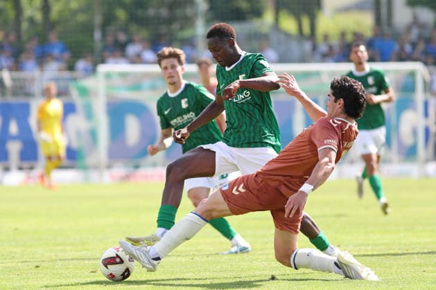 Testspiel: BSG Chemie Leipzig - 1. FC Magdeburg, 12.07.2026 Marc Sodji (20, Chemie Leipzig). Fußball, Saison-Vorbereitung 2026 2027, Testspiel: BSG Chemie Leipzig (Regionalliga Nordost) vs. 1. FC Magdeburg (2. Bundesliga) am 12.07.2026 im Alfred-Kunze-Sportpark, Leipzig Leutzsch. *** Friendly Match: BSG Chemie Leipzig vs. 1 FC Magdeburg, July 12, 2026; Marc Sodji, 20; Chemie Leipzig Soccer; 2026–2027 Preseason; Friendly match: BSG Chemie Leipzig (Regionalliga Nordost) vs. 1 FC Magdeburg (2. Bundesliga) on July 12, 2026, at Alfred Kunze Sportpark, Leipzig-Leutzsch Copyright: xBEAUTIFULxSPORTS JanxKaeferx