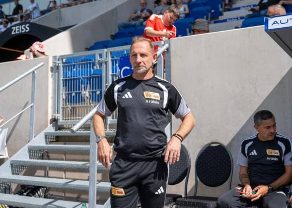 Fußball, Herren, Saison 2026 2027, Testspiel, FC Carl Zeiss Jena - 1. FC Union Berlin, Trainer Mauro Lustrinelli (1. FC Union Berlin), 12.07. 2026, *** Soccer, Men s, 2026–2027 Season, Friendly Match, FC Carl Zeiss Jena vs. 1. FC Union Berlin, Coach Mauro Lustrinelli, 1. FC Union Berlin, July 12, 2026, Copyright: xMatthiasxKochx