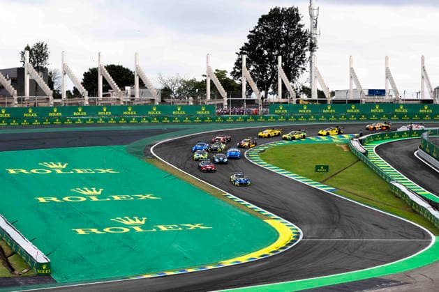 FIA WEC - 6 HOURS OF SAO PAULO 2026 start of the race, depart,79 CRESSONI Matteo (ita), HODENIUS Lin (ned), ZELGER Johannes (ita), Iron Lynx, Mercedes-AMG GT3 Evo 79, LM GT3, action, 87 LOPEZ JosÃ Maria (arg), SCHMID Clemens (aut), UMBRARESCU Razvan (rou), Akkodis ASP Team, Lexus RC F GT3 87, LM GT3, action during the 6 Hours of Sao Paulo 2026, 4th round of the 2026 FIA World Endurance Championship, from July 10 to 12, 2026 on the Interlagos Circuit in Sao Paulo, Brazil - Sao PauloBrazil  Copyright: xFabrizioxBoldonix