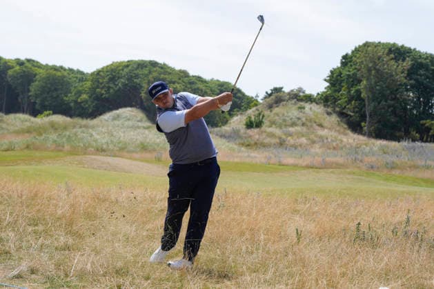 NORTH BERWICK, SCOTLAND - JULY 12: Marcus Armitage plays from the rough on the second hole during Round 4 of the Genesis Scottish Open at the Renaissance Club, North Berwick on July 12, 2026 in North Berwick, Scotland Genesis Scottish Open Round 4