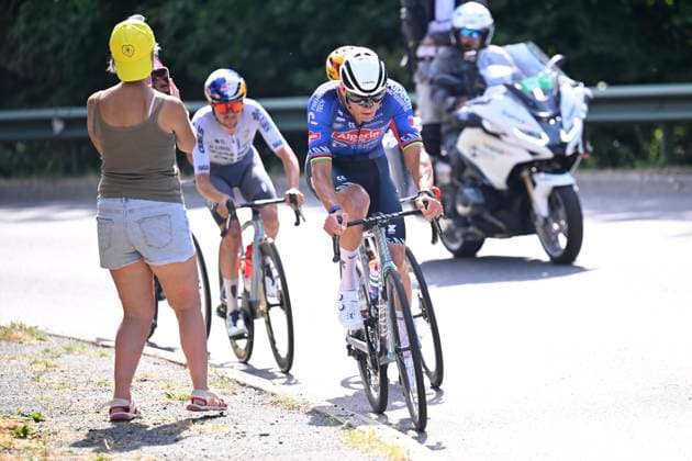 Tour de France 2026 Stage 9 USSEL, FRANCE - JULY 12 : Van Der Poel Mathieu (NED) of Alpecin - Premier Tech during stage 9 of the 113rd edition of Tour de France an UCI World Tour 2.UWT cycling road race stage for Men Elite of 185 km with start in Malemort and finish in Ussel on July 12, 2026 in Ussel, France, 12 07 2026 ( Motordriver Kurt Vandenborre - Ussel France  Copyright: xTomasxSiskx