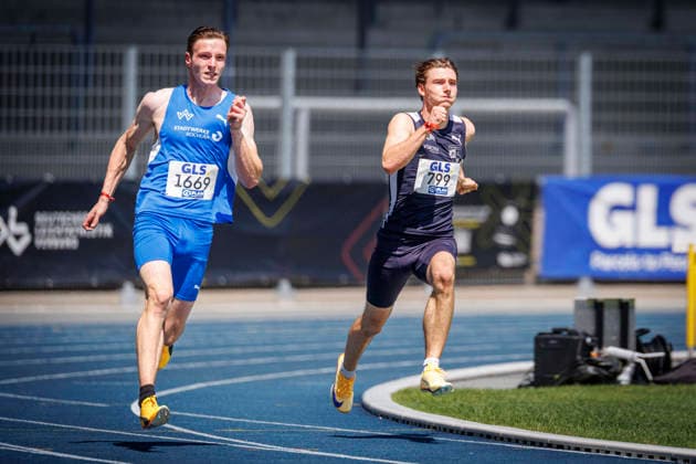 85. Deutsche Meisterschaften U20; Bochum, 12.07.2026 Dominik Geldern (TV Wattenscheid 01) und Fynn Bredemeier (Cologne Athletics); 85. Deutsche Meisterschaften U20 am 12.07.2026 im Lohrheidestadion, Bochum (Nordrhein-Westfalen) *** 85th German U20 Championships, Bochum, July 12, 2026: Dominik Geldern (TV Wattenscheid 01) and Fynn Bredemeier (Cologne Athletics) at the 85th German U20 Championships on July 12, 2026, at Lohrheidestadion, Bochum, North Rhine-Westphalia Copyright: xBEAUTIFULxSPORTS B.Hoffmannx