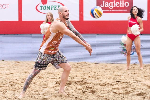 Przysucha 12.07.2026. Beach volleyball, Beachvolleyball Female & Male Beach Volleyball Polish Cup Pzysucha 2026 in Przysucha, Poland --- Siatkowka plazowa. Puchar Polski Kobiet i Mezczyzn w siatkowce plazowej Przysucha 2026. Persons shown: Dawid Ogorek Fot. Dominika Chmura Arena Akcji NEWSPIX.PL --- newspix.pl POLAND OUT! 
