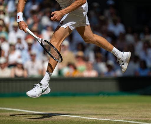 Tennis - Wimbledon Championship 2026 - Day 14 LONDON, ENGLAND - Sunday, July 12, 2026: The Nike tennis shoes of Jannik Sinner (ITA) during the Gentlemen s Singles Final match on Day Fourteen of The Championships Wimbledon 2026 at the All England Lawn Tennis and Croquet Club. (Photo by Kirsten Holst Propaganda) LONDON All England Lawn Tennis and Croq GREATER LONDON ENGLAND  Copyright: xKirstenxHolstx 2026-07-12-028-Wimbledon_Day_14