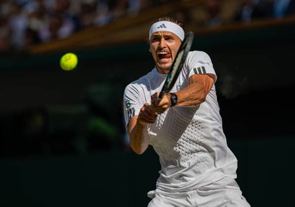 Sport Bilder des Tages Tennis - Wimbledon Championship 2026 - Day 14 LONDON, ENGLAND - Sunday, July 12, 2026: Alexander Zverev (GER) during the Gentlemen s Singles Final match on Day Fourteen of The Championships Wimbledon 2026 at the All England Lawn Tennis and Croquet Club. (Photo by Kirsten Holst Propaganda) LONDON All England Lawn Tennis and Croq GREATER LONDON ENGLAND  Copyright: xKirstenxHolstx 2026-07-12-033-Wimbledon_Day_14