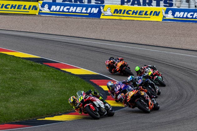 GER, Großer Preis von Deutschland, MotoGP. 11. Lauf, FIM Motorrad-Weltmeisterschaft. 12.07.2026, Sachsenring, Hohenstein-Ernstthal, GER, Großer Preis von Deutschland, MotoGP. 11. Lauf, FIM Motorrad-Weltmeisterschaft. 11, Diogo Moreira, Pro Honda LCR, 23, Enea Bastianini, Red Bull KTM Tech3, 7, Toprak Razgatlioglu, Prima Pramac Yamaha MotoGP Â Foto: Alexander Trienitz Hohenstein-Ernstthal Sachsenring Sachsen Deutschland *** GER, German Grand Prix, MotoGP Round 11, FIM Motorcycle World Championship, July 12, 2026, Sachsenring, Hohenstein Ernstthal, GER, German Grand Prix, MotoGP Round 11, FIM Motorcycle World Championship 11, Diogo Moreira, Pro Honda LCR, 23, Enea Bastianini, Red Bull KTM Tech3, 7, Toprak Razgatlioglu, Prima Pramac Yamaha MotoGP. Photo by Alexander Trienitz, Hohenstein Ernstthal, Sachsenring, Saxony, Germany