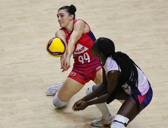 WomenÕs Volleyball Nations League - Belgrade 2026 France s Juliette Gelin during the WomenÕs Volleyball Nations League Pool 7 match between France and Czech Republic at Belgrade Arena on July 12, 2026 in Belgrade, Serbia. Belgrade Serbia Copyright: xSrdjanxStevanovicx x