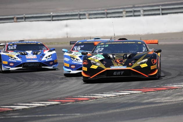 RECORD DATE NOT STATED 22 Gottfried Grasser (AUT) Gerhard Tweraser (AUT), Lamborghini Huracane Gt3 EVO2, Team: GRT Grasser Racing Team (AUT) vor 19 Tim Huetter (AUT) Ethan Brown (SGP), Lamborghini Huracane GT3 EVO2, Team: Engstler Motorsport (GER) GER, Motorsport, ADAC GT Masters, Runde 4, Nuerburgring, Nuerburg, 12.07.2026 GER, Motorsport, ADAC GT Masters, Runde 4, Nuerburgring, Nuerburg, 12.07.2026 Nuerburg *** 22 Gottfried Grasser (AUT), Gerhard Tweraser (AUT), Lamborghini Huracán GT3 EVO2, Team GRT Grasser Racing Team (AUT), ahead of 19 Tim Huetter (AUT), Ethan Brown (SGP), Lamborghini Huracán GT3 EVO2, Team Engstler Motorsport (GER), GER, Motorsport, ADAC GT Masters, Round 4, Nürburgring, Nürburg, July 12, 2026 GER, Motorsports, ADAC GT Masters, Round 4, Nürburgring, Nürburg, July 12, 2026 Nürburg Copyright: xEibner-Pressefoto JuergenxAugstx EP_JAT