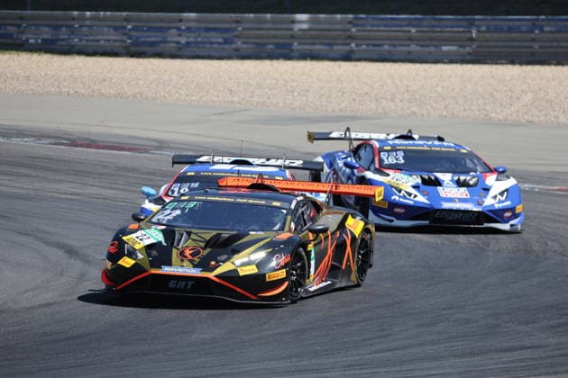 RECORD DATE NOT STATED 22 Gottfried Grasser (AUT) Gerhard Tweraser (AUT), Lamborghini Huracane Gt3 EVO2, Team: GRT Grasser Racing Team (AUT) vor 19 Tim Huetter (AUT) Ethan Brown (SGP), Lamborghini Huracane GT3 EVO2, Team: Engstler Motorsport (GER) und 163 Jonas Karklys (LIT) John Paul Southern Jr. (USA), Lamborghini Huracane GT3 EVO2, Team: Englstler Motorsport (GER) GER, Motorsport, ADAC GT Masters, Runde 4, Nuerburgring, Nuerburg, 12.07.2026 GER, Motorsport, ADAC GT Masters, Runde 4, Nuerburgring, Nuerburg, 12.07.2026 Nuerburg *** 22 Gottfried Grasser (AUT), Gerhard Tweraser (AUT), Lamborghini Huracán GT3 EVO2, Team GRT Grasser Racing Team (AUT), ahead of 19 Tim Huetter (AUT), Ethan Brown (SGP), Lamborghini Huracane GT3 EVO2, Team Engstler Motorsport GER, and 163 Jonas Karklys LIT, John Paul Southern Jr. USA, Lamborghini Huracane GT3 EVO2, Team Engstler Motorsport GER, GER, Motorsports, ADAC GT Masters, Round 4, Nürburgring, Nürburg, July 12, 2026 GER, Motorsports, ADAC GT Masters, Round 4, Nürburgring, Nürburg, July 12, 2026 Nürburg Copyright: xEibner-Pressefoto JuergenxAugstx EP_JAT