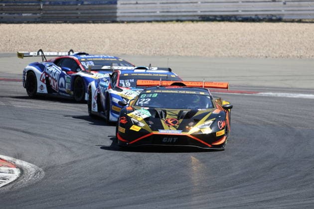 RECORD DATE NOT STATED 22 Gottfried Grasser (AUT) Gerhard Tweraser (AUT), Lamborghini Huracane Gt3 EVO2, Team: GRT Grasser Racing Team (AUT) vor 19 Tim Huetter (AUT) Ethan Brown (SGP), Lamborghini Huracane GT3 EVO2, Team: Engstler Motorsport (GER) und 163 Jonas Karklys (LIT) John Paul Southern Jr. (USA), Lamborghini Huracane GT3 EVO2, Team: Englstler Motorsport (GER) GER, Motorsport, ADAC GT Masters, Runde 4, Nuerburgring, Nuerburg, 12.07.2026 GER, Motorsport, ADAC GT Masters, Runde 4, Nuerburgring, Nuerburg, 12.07.2026 Nuerburg *** 22 Gottfried Grasser (AUT), Gerhard Tweraser (AUT), Lamborghini Huracán GT3 EVO2, Team GRT Grasser Racing Team (AUT), ahead of 19 Tim Huetter (AUT), Ethan Brown (SGP), Lamborghini Huracane GT3 EVO2, Team Engstler Motorsport GER, and 163 Jonas Karklys LIT, John Paul Southern Jr. USA, Lamborghini Huracane GT3 EVO2, Team Engstler Motorsport GER, GER, Motorsports, ADAC GT Masters, Round 4, Nürburgring, Nürburg, July 12, 2026 GER, Motorsports, ADAC GT Masters, Round 4, Nürburgring, Nürburg, July 12, 2026 Nürburg Copyright: xEibner-Pressefoto JuergenxAugstx EP_JAT