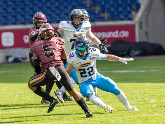 Interception 5 Nazir Streater (Strong Saftey) Rhein Fire Rhein Fire vs Panthers Wroclaw, American Football, American Football League Europe, Week 8, 2026, 12.07.2026, Duisburg Schauinsland-Reisen-Arena Germany Copyright: xFootxBowl ChristopherxMettkenx