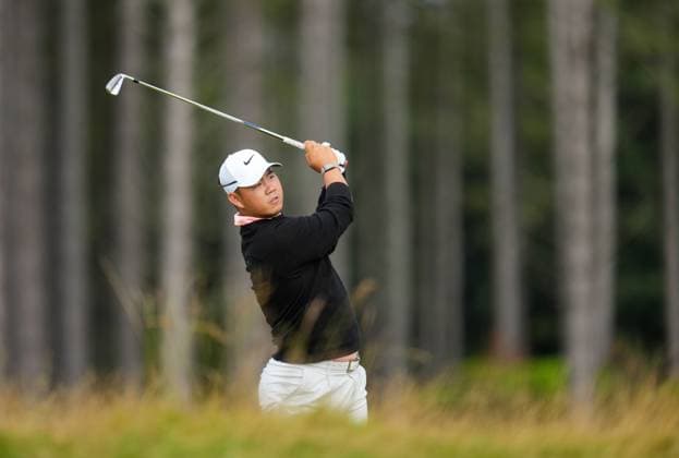 Tom Kim of South Korea on the 7th hole. Genesis Scottish Open, Golf, The Renaissance Club, North Berwick, Scotland, UK - 12 Jul 2026North Berwick The Renaissance Club Scotland United Kingdom  Copyright: xShutterstockx 16984083bz