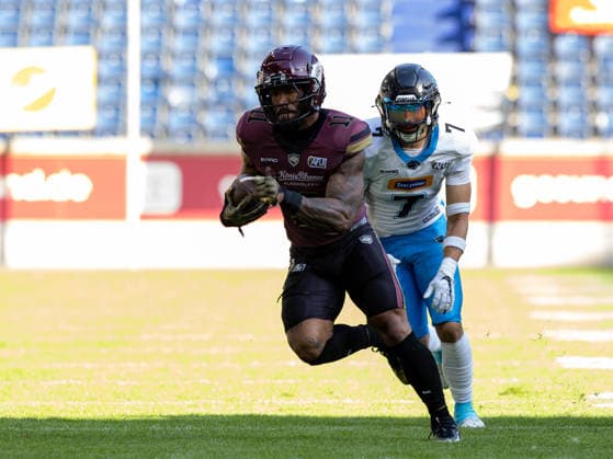 7 Marko VidaÄkoviÄ‡ ( Free Safety ) Panthers Wroclaw follow 11 Jonathan Scott (Running Back) Rhein Fire Rhein Fire vs Panthers Wroclaw, American Football, American Football League Europe, Week 8, 2026, 12.07.2026, Duisburg Schauinsland-Reisen-Arena Germany Copyright: xFootxBowl ChristopherxMettkenx