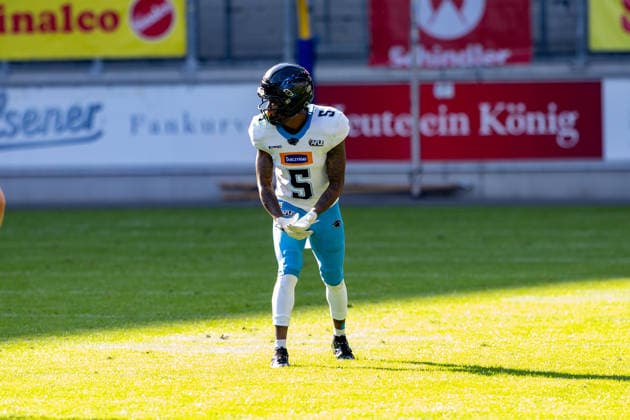 5 Michael Harley Jr (Wide Receiver) Panthers Wroclaw Rhein Fire vs Panthers Wroclaw, American Football, American Football League Europe, Week 8, 2026, 12.07.2026, Duisburg Schauinsland-Reisen-Arena Germany Copyright: xFootxBowl ChristopherxMettkenx