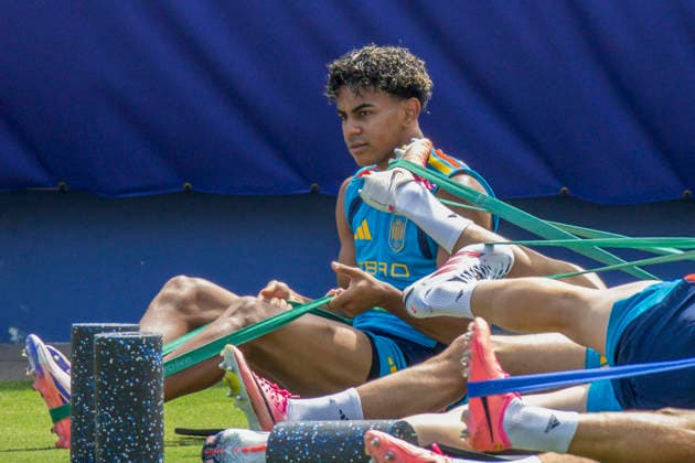 Spanish national soccer team forward Lamine Yamal during the training session at the Cotton Bowl stadium in Boston, United States, 12 July 2026. Spain s trainning !ACHTUNG: NUR REDAKTIONELLE NUTZUNG!  Copyright: xLavandeirax GRAF5351 20260712-55020876624_1