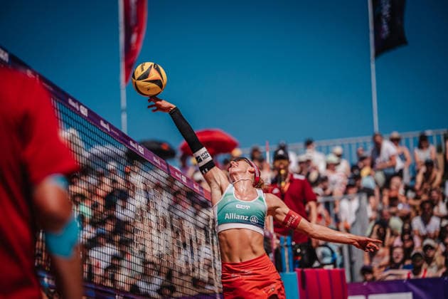 Beachvolleyball Frauen Allianz German Beach Tour 2026 Tourstop München 12.07.2026 Poke von Dorina Klinger (Österreich) München Zentraler Hochschulsport: Beach- Bayern Deutschland *** Women s Beach Volleyball: Allianz German Beach Tour 2026, Munich Stop, July 12, 2026, Poke by Dorina Klinger, Austria, Munich, Central University Sports, Beach, Bavaria, Germany