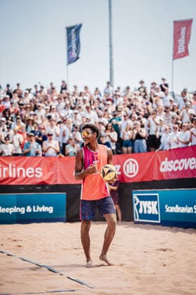 Beachvolleyball Männer Allianz German Beach Tour 2026 Tourstop München 12.07.2026 Joadel Genevieve-Gardoque (Frankreich) München Zentraler Hochschulsport: Beach- Bayern Deutschland *** Men s Beach Volleyball Allianz German Beach Tour 2026, Munich Stop, July 12, 2026; Joadel, Genevieve, Gardoque, France; Munich; Central University Sports; Beach Bayern; Germany