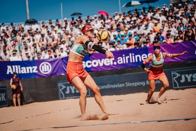Beachvolleyball Frauen Allianz German Beach Tour 2026 Tourstop München 12.07.2026 Dorina Klinger (Österreich) Annahme München Zentraler Hochschulsport: Beach- Bayern Deutschland *** Women s Beach Volleyball Allianz German Beach Tour 2026, Munich Stop, July 12, 2026, Dorina Klinger, Austria, Hosted by Munich Central University Sports, Beach Bayern, Germany